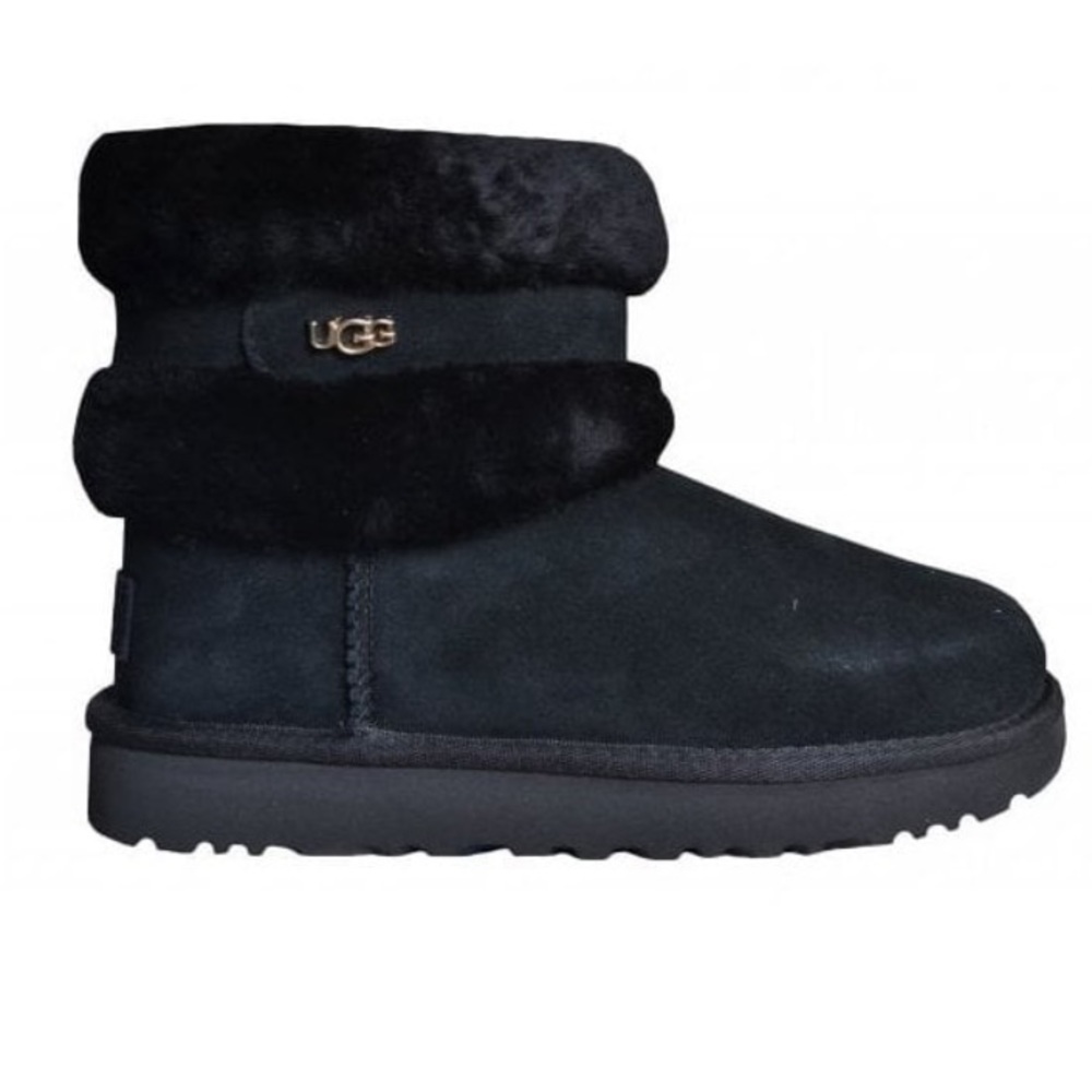 New UGG black mini belted boot